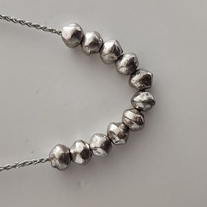 ZARA Textured Silver Beads Necklace NWT